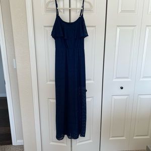 Dark Blue Lace Maxi Dress